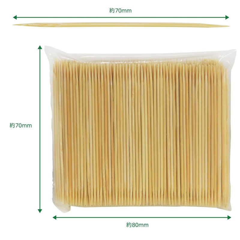 Morikuru Bamboo Toothpicks TK08-02 400 Toothpicks x 2 Tips, Double