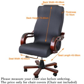 Stretchable Removable Resilient Chair Covers Computer Swivel Chair Cover Universal Armchair Cover Slipcover for Office Rotating Chair Dinning Chair Modern Simplism Style (No Chairs) (Dark Gray)