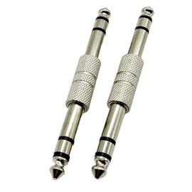 UpperFu 2pcs 6.35mm 1/4" Stereo Male to 6.35mm 1/4 inch Male TRS Coupler Audio Headphone TRS Adapter Converter Connector