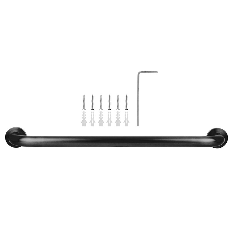 Black Space Aluminum Anti‑Skid Bathtub Handle Handrail Safety Grab Bar