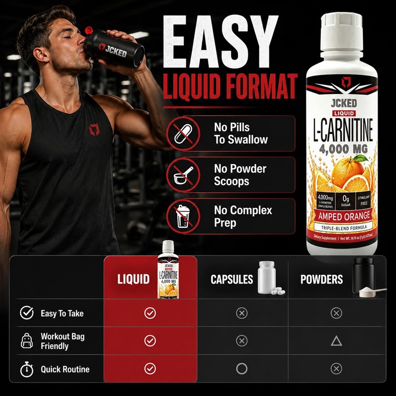 L-Carnitine 4000 Amped Orange, L-Carnitine Vitamin Supplements 473ML 16 FL