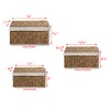 Set of 3 Rectangular Seagrass Baskets with Lids and Removable