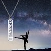 BEKECH Dance Necklace Script Dance Pendant Necklace Girl Dancing Jewelry
