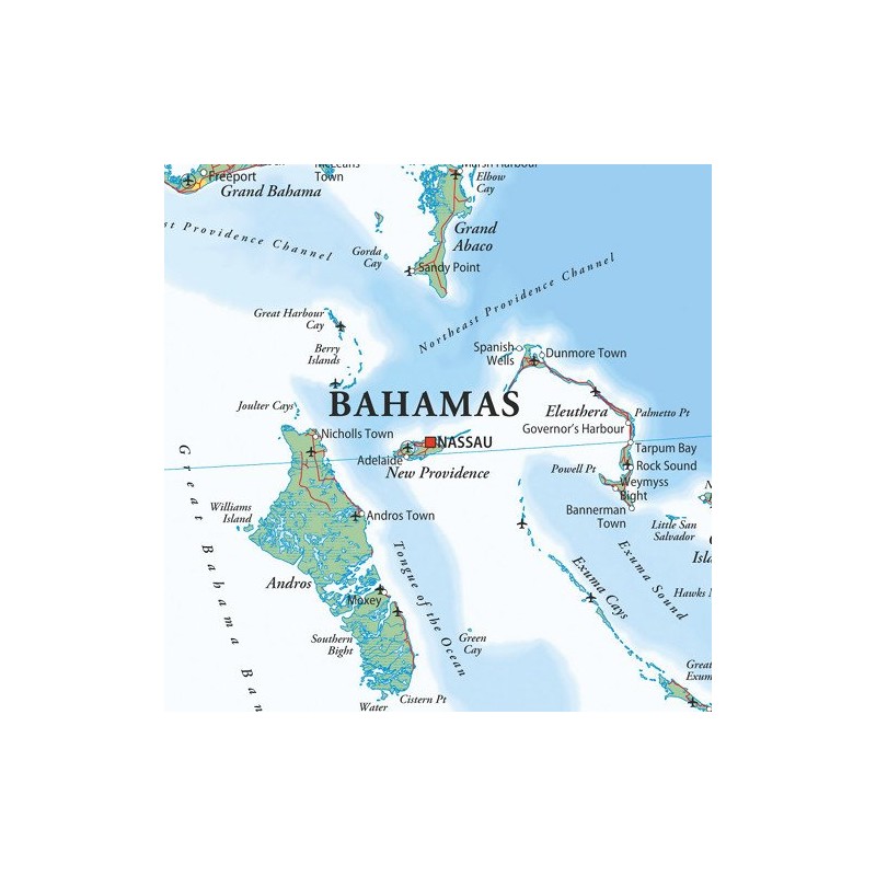 The Bahamas - 22" x 17" Paper Wall Map