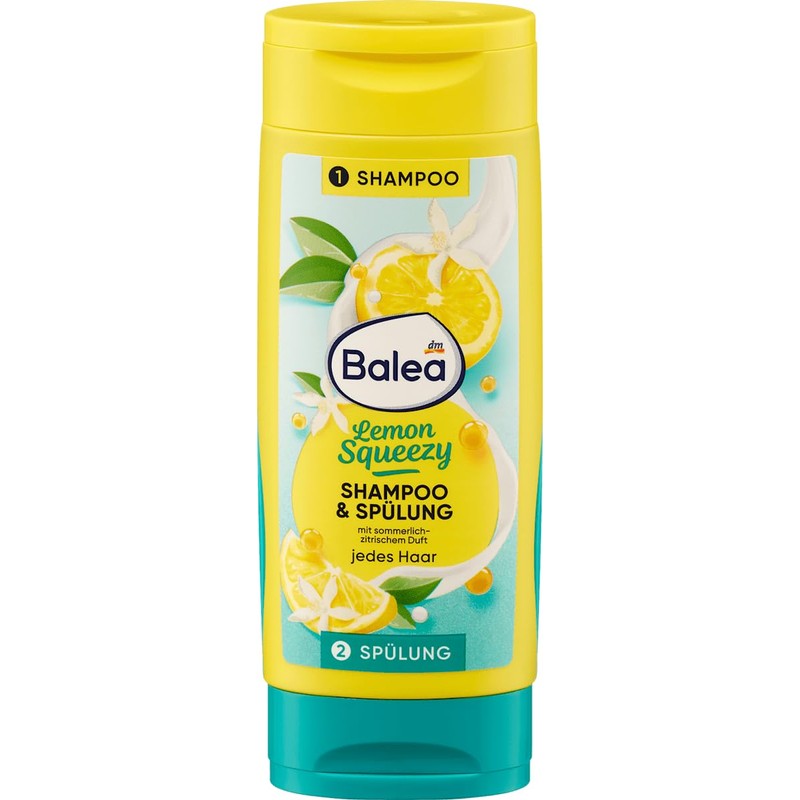 Balea 3er-Set LEMON SQEEZY Haarpflege: TWINPACK SHAMPOO & SPÜLUNG für