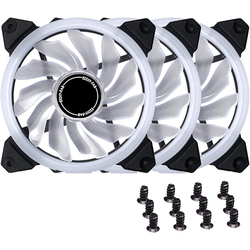 EZDIY-FAB 120mm PWM Blue Single Ring Fan, Blue LED PWM