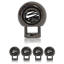 Ganzoo @ Cord Stopper Metal | Set of 4 | 4 mm Hole Diameter | L 20 x W 15 mm | Cord Clamp | Round Shape (1 Hole) for Ropes | Paracord 550 | Reep Cord | Jackets | Hand Bags | Colour: Titanium