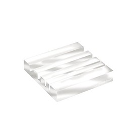 RUSSELL+HAZEL Acrylic Twin Bloc Small Desktop Organizer, Clear, 4” x 4” x 1.5”