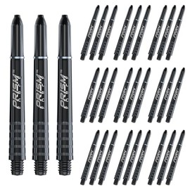 WINMAU Prism Force Solid Black Medium Polycarbonate Dart Stems (Shafts) - 10 sets per pack (30 dart stems in total)