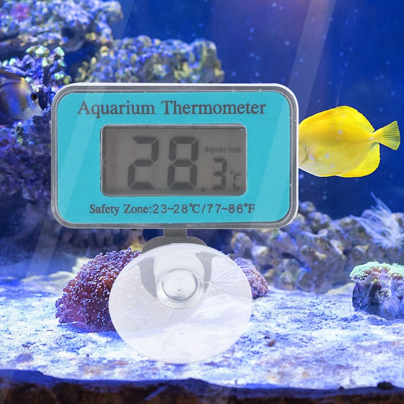 Aquarium Thermometer with LCD Display Water Temperature Meter Waterproof for
