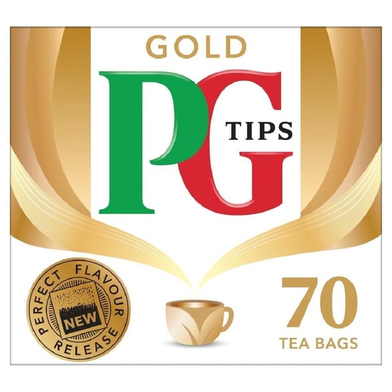PG Tips Gold 70s (Non-Pyramid) Teabags (Pack of 6, Total