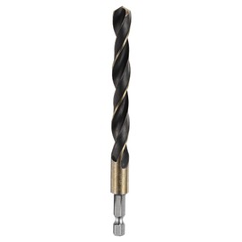sourcing map 1/4" Hex Shank Twist Drill Bits 10.5mm Gold Titanium & Black Nitride Coated 4341 High Speed Steel Quick Change Hex Drilling Bit Jobber Drill Bits for Wood Plastic Metal