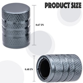 MEAJOO 8PCS Anodized Aluminum Tire Valve Stem Caps, Dustproof, Airtight Seal, Light-Weight, Universal Tire Valve Stem Covers for Cars, SUV, Trucks, Bikes, Motorcycles, Bicycles(Gray)