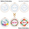 Louise Maelys 3 Sets Funny Embroidery Kits for Beginners,Cross Stitch