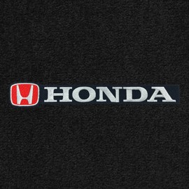 Lloyd Mats Heavy Duty Carpeted Floor Mats for Honda Civic 2 Door 2014-2015 (Si OK) - Silver and Red Honda H and Word (Black, 2PC - Fronts)