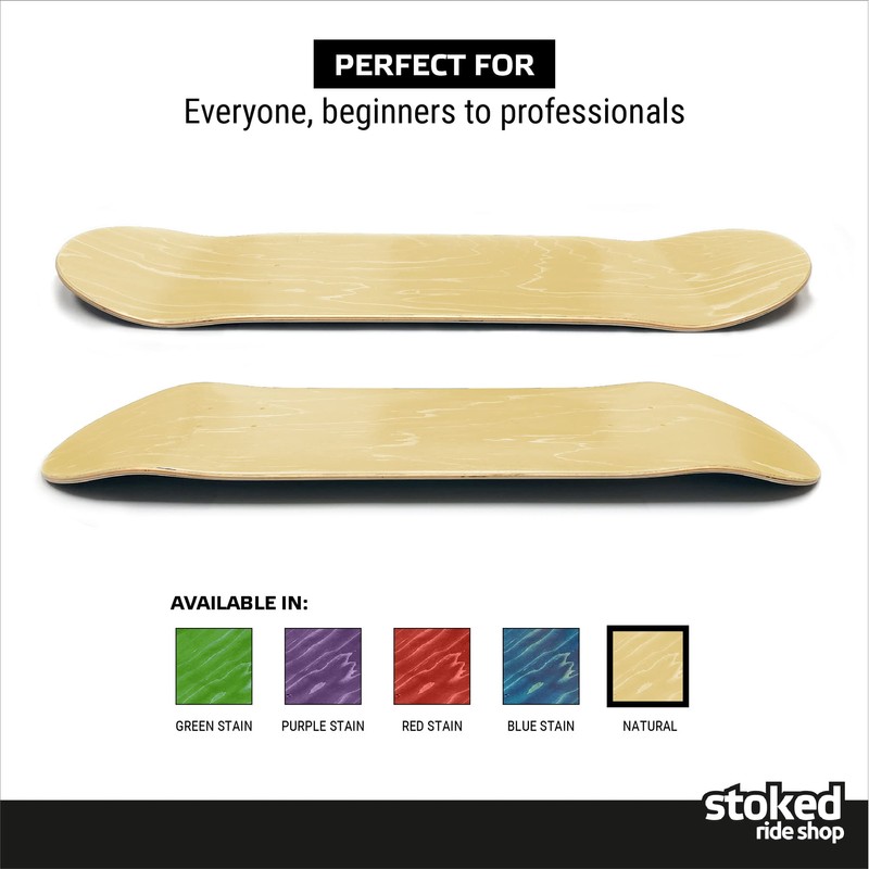 Stoked Ride Shop Blank Skateboard Deck - Professional Canadian Maple