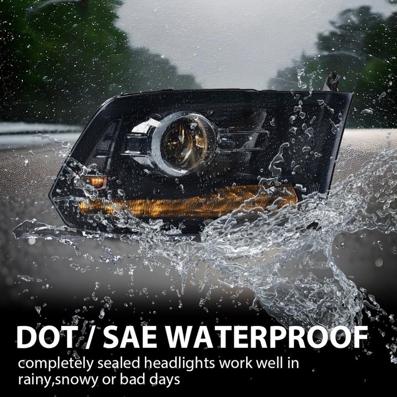 CNNELL LED Headlights Assembly Compatible with Dodge Ram 2013-2018 1500