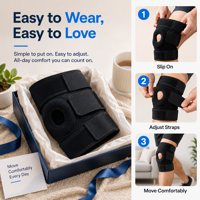 Adjustable Knee Brace for Sports Support – Patella Stabilizer Kneepad
