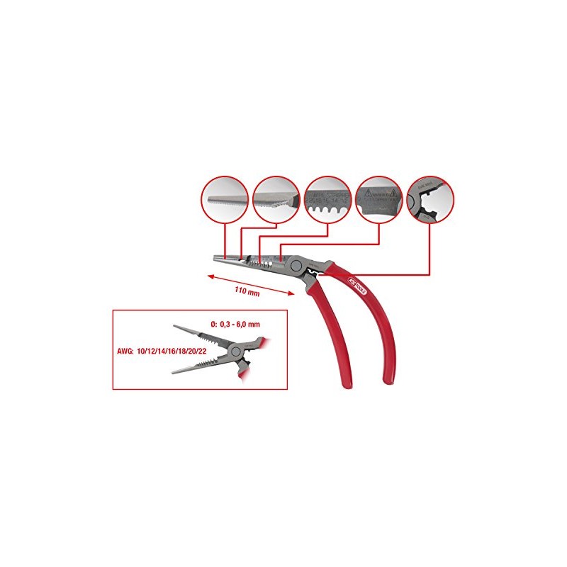 KS Tools 5 in 1 Crimping Tool with Curved Handle