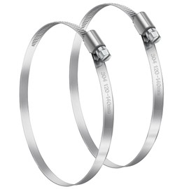 Bolatus Hose Clamps 120-140 mm, Pack of 2 Endless 304 Stainless Steel Adjustable Hose Clamps Hose Binder, Hose Clamp Rustproof for Petrol Hose, Diesel Line, Water Pipe, House Gas Pipe