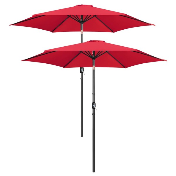 Yaheetech 2PCS Patio Umbrella, 9FT Outdoor Market Table Umbrella with
