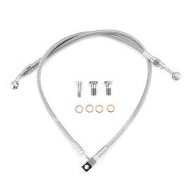 Mofun ABS Lower Hydraulic Front Brake Line Kit Compatible with Harley Softail Slim Fat Boy Deluxe Breakout Heritage with ABS 2011-2017, Chrome
