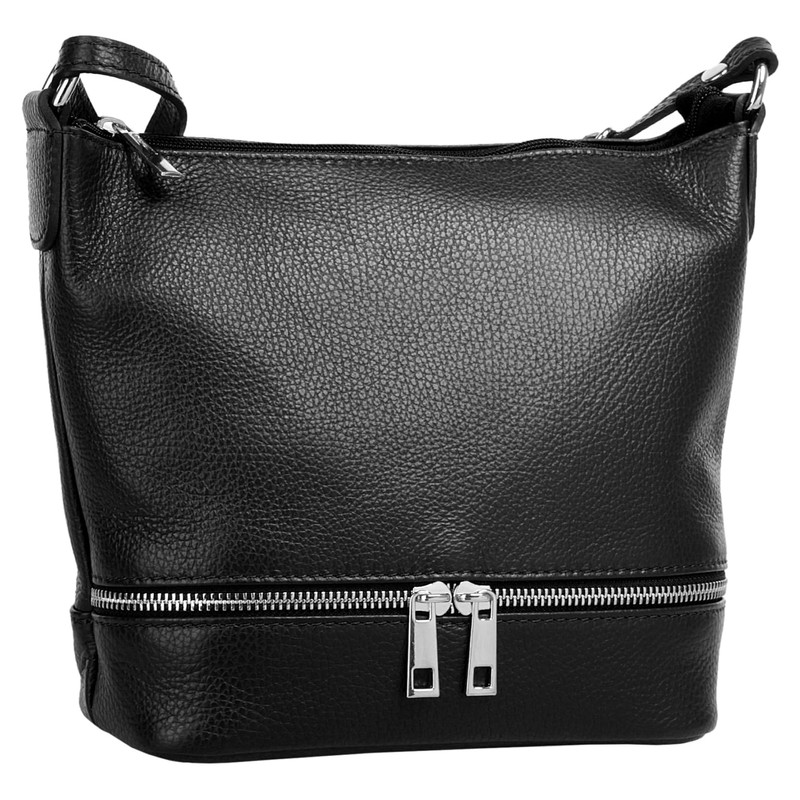 Cluty Women's Shoulder Bag Genuine Leather 020960, black