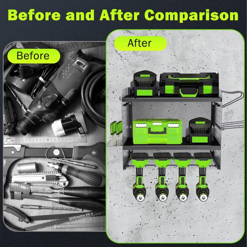 Wall Mount for EGO-Compatible Tools – 3-Layer Adjustable Garage Organizer