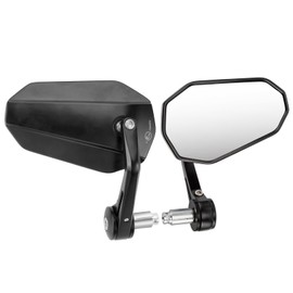 Motorcycle Handlebar Bar End Mirrors Universal Rearview Side Mirrors CNC Aluminum Anti Glare Compatible with Most Motorcycles E-bike Scooters Snowmobile ATV