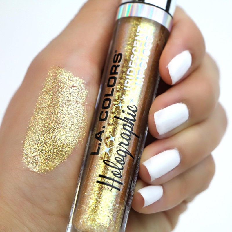 L.A. COLORS Holographic Iridescent Lipgloss, Gold Rush CLG422