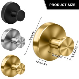 MGahyi Suction Cup Hooks for Shower, Bathroom, Hanging Towels, Robe, Wreath Hangers for Front Door, Mounting on Glass Shower Doors, Tile, Mirrors(Gold, 2 Pack)