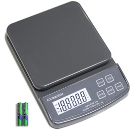 CCWEIGH Postal Scales 26lbs/0.03oz High Precision Food Scale for Kitchen with Hold,Tare and PCS,Portable Shipping Scale for Packages, Small Kitchen Business,Jewelry,Batteries Included （Grey26lbs/1kg）