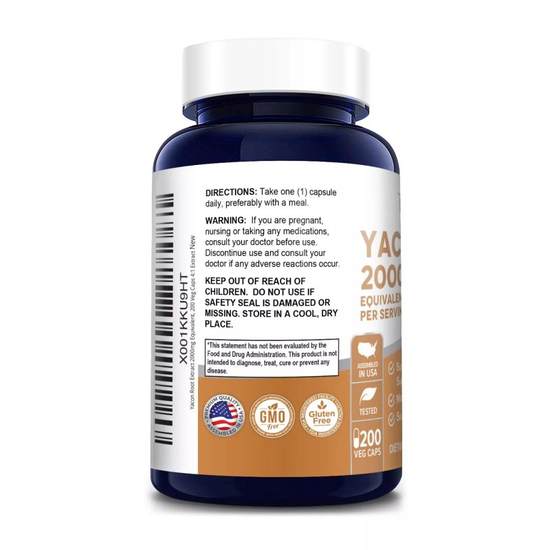 NusaPure Yacon Root Extract 2000mg 200 Vegetarian Capsules (Extract 4:1)