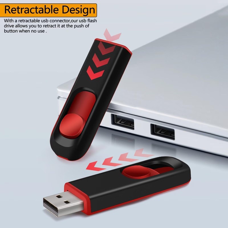 MAKACTUA USB Stick 64 GB USB Flash Drive Retractable Memory