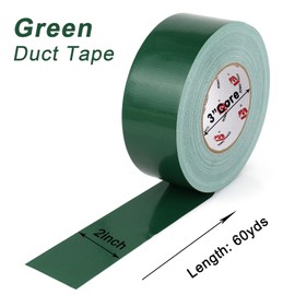 BOMEI PACK 2" Green Duct Tape Heavy Duty,2 Inch x 60 Yards,Waterproof and Tear by Hand,Strong Strength,Residue Free,Flexible and All Weather-Value for Repair,Home and Professional Use (Green)