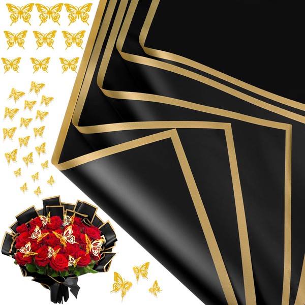 cridoz cridoz 20 Sheets Flower Bouquet Wrapping Paper with 12