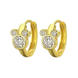 HinDaLi Earrings Silver 925 for Women Girls Earrings Hoop Earrings Gold Mini Mouse Earrings with Zirconia Earrings Women's Gold Earrings Made of Gold Hoop Earrings Women's Small Hoop Earrings