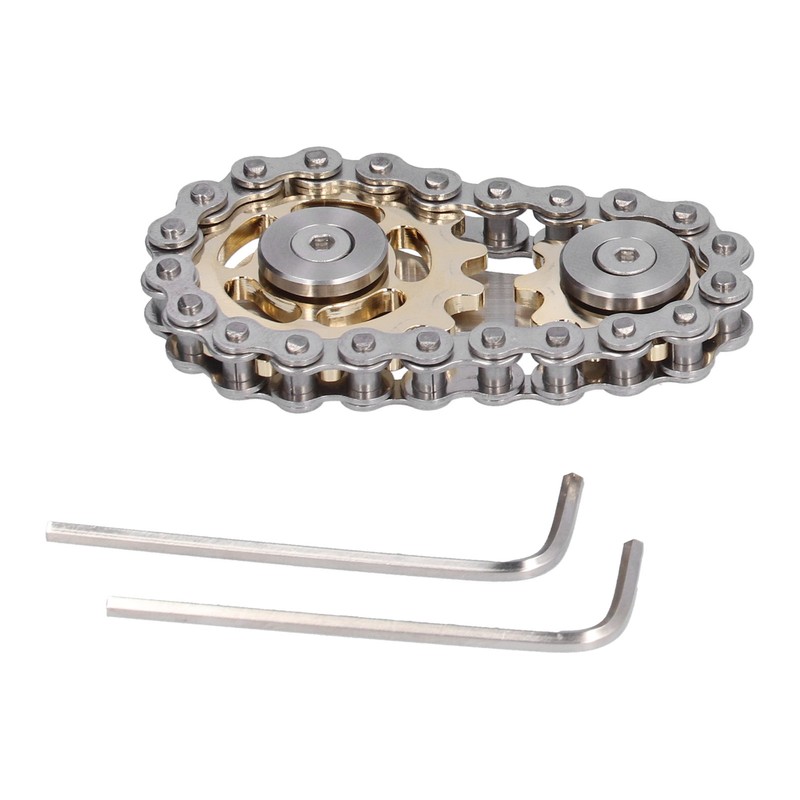Stainless Steel Fidget Sprocket Toy Children Gears Linkage Bike Chain