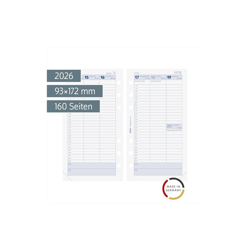 BRUNNEN Filius Weekly Calendar 2026 93 x 172 mm