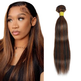 20 Inch Fb30 Bundle Highlight Straight Human Hair Bundles P1B30 Highlight Brown Bundle Two Tone Black Mixed With Color 30 Bundles 1B30 Straight Hair Weave