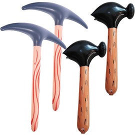 YouXiaor 4 x Inflatable Hammer Pickaxe for Inflating Pickaxe Inflatable Toy Fake Pickaxe Support Toy Simulation Pickaxe Model for Theme Parties Cosplay Performances