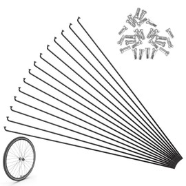 TULEBOLIAN 36pcs 14G J Curved Bicycle Spokes,289mm,with 36 Nipples,Mountain Bike Steel Spokes,Anti Rust Steel Cycling Spokes,Black