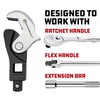 Powerbuilt 2 Piece Spring-Loaded Crowfoot Wrench Set, Adjustable, Auto Size,