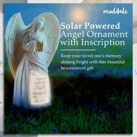 Solar Angel Statue for Cemetery - in Loving Memory Ornament - Outdoor Indoor Praying Angel Figurines Loss of Loved Ones - Gifts for Passed Loved Ones