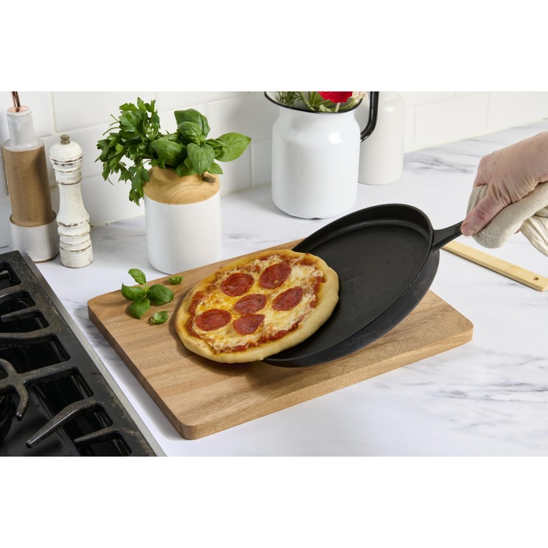 GoodCook Pre-Seasoned Cast Iron Pizza Pan, 10.5 Inch, Black