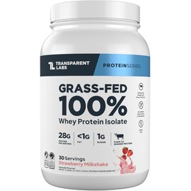 Transparent Labs Grass-Fed Whey Protein Isolate - Natural Flavor, Gluten Free Grassfed Whey Protein Powder w/ 28g of Protein per Serving & 9 Essential