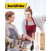 Pack of 2 Spaghetti Spoon, Silicone Pasta Fork with Wooden