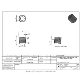 Allied Titanium 0077689, (Pack of 10) M4-0.5 Pitch X 4mm Titanium Set Screw, Socket Drive with Flat Point, Grade 2 (CP)