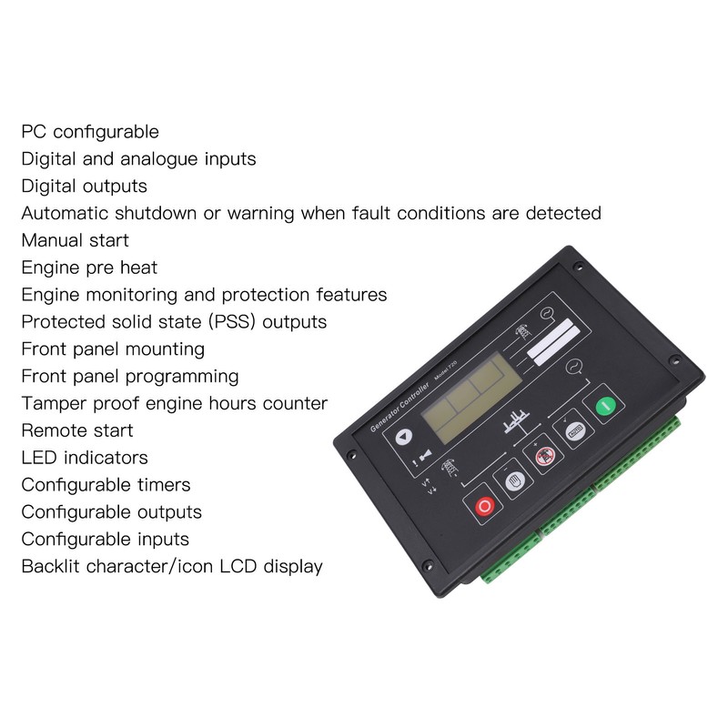 Generator Controller Auto Start Programmable Configurable Fault Protection Diesel Generator