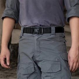 IDOGEAR Tactical Belt with Magnetic Quick-Release Buckle Military Style 1.5” Nylon Belt Loop and Hook Tail Fixation (Black, Large)